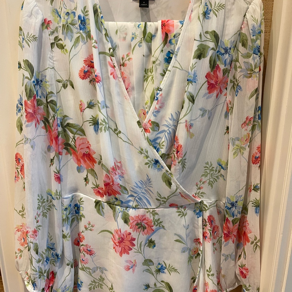 Floral Wrap Shirt And Skirt Set